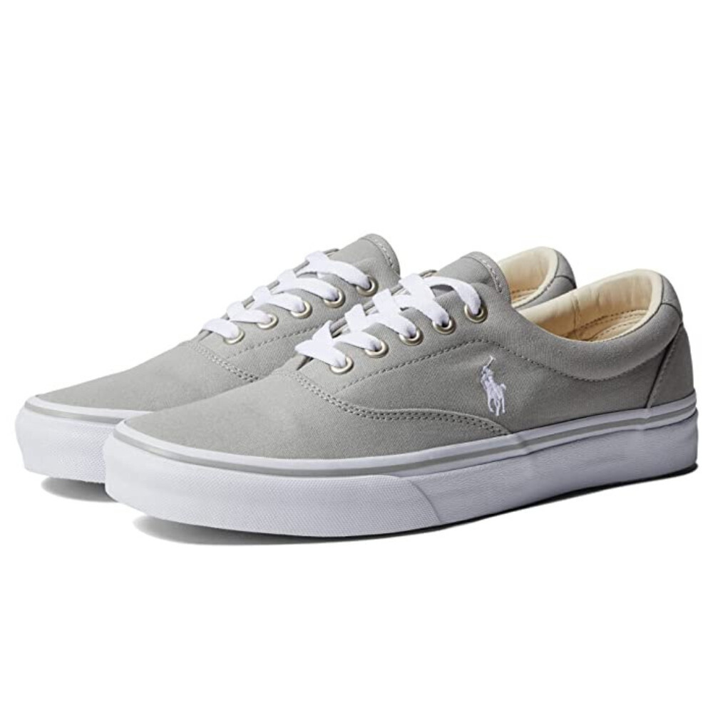 Polo Ralph Lauren Keaton-Pony Sneakers Mens US 8 Gray Canvas Casual Shoes GAL349